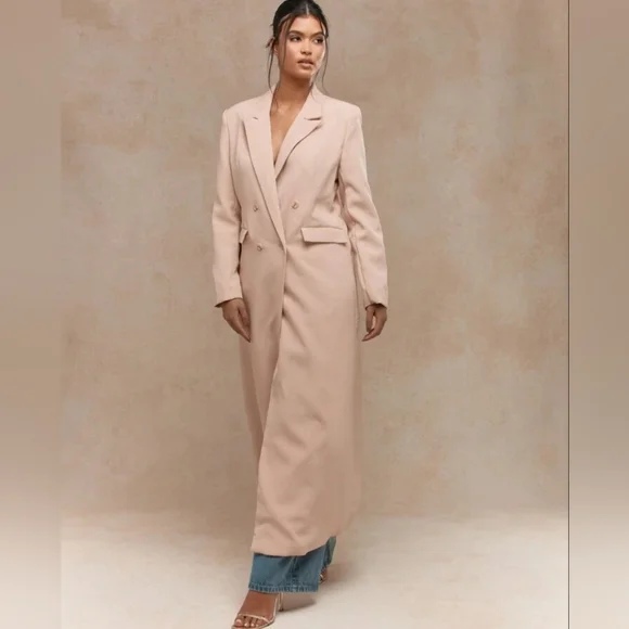 MISSGUIDED Ankle Length Longline Double Breasted Blazer - Picture 4 of 9